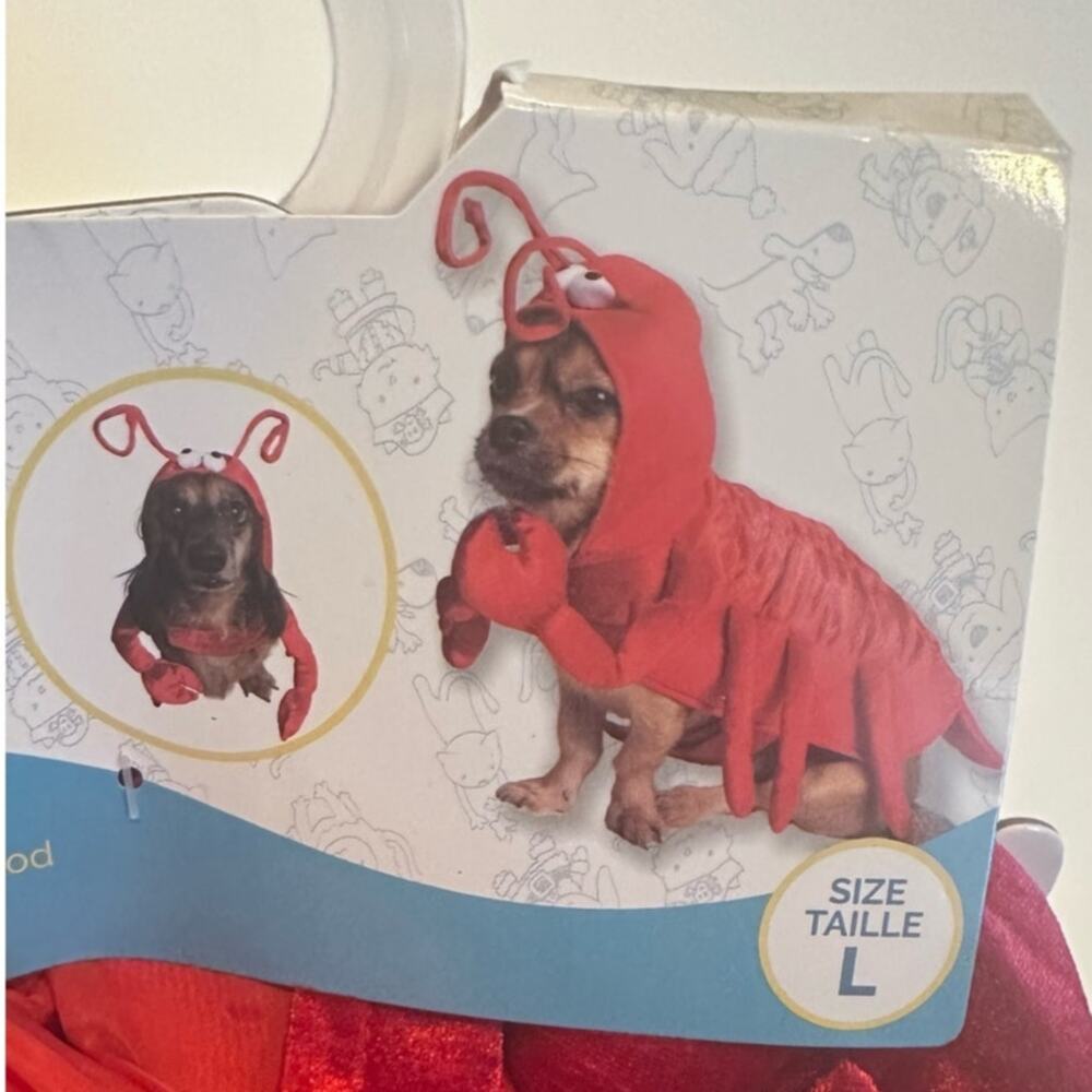 New Pet Krewe Lobster Pet Costume For Dogs Size Large, Red Halloween Costume